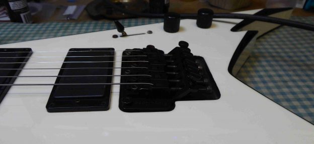 Floyd Rose tremolo fitted to a Jackson Guitar