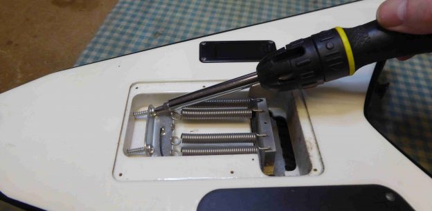 Adjusting the springs for a Floyd Rose Tremolo fitted to a Jackson Guitar