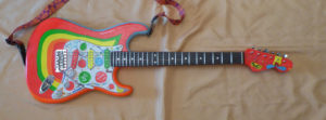 Stratocaster painted to look like the George Harrison Rocky Guitar