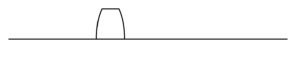 A diagram showing the flat top of the fret after levelling